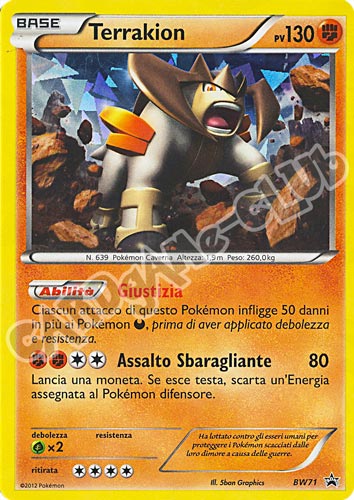 BW71 Terrakion rara foil (IT) -NEAR MINT-