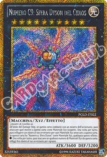 PGLD-IT022 Numero C9: Sfera Dyson del Chaos rara segreta oro unlimited (IT) -NEAR MINT-
