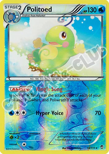 018 / 113 Politoed rara foil reverse (EN) -NEAR MINT-