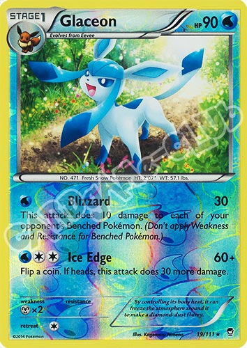 019 / 113 Glaceon rara foil reverse (EN) -NEAR MINT-