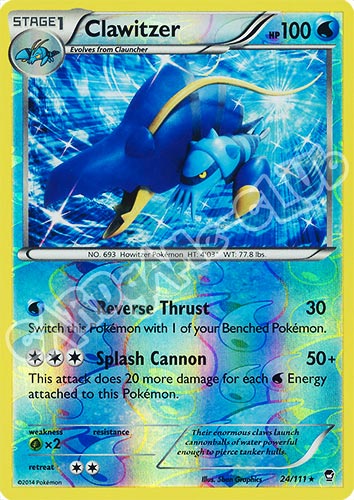 024 / 113 Clawitzer rara foil reverse (EN) -NEAR MINT-