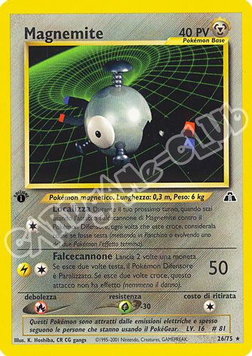 26 / 75 Magnemite rara 1a edizione (IT) -NEAR MINT-