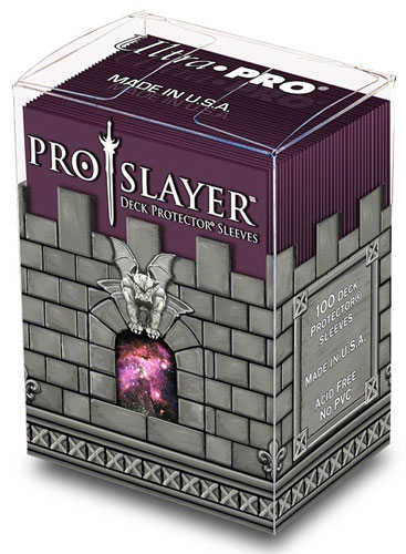 Porta mazzo verticale + 100 proteggi carte standard Pro-Slayer Black