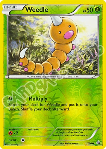 001 / 164 Weedle comune foil reverse (EN) -NEAR MINT-