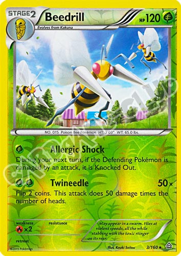 003 / 164 Beedrill rara foil reverse (EN) -NEAR MINT-