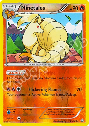 021 / 164 Ninetales rara foil reverse (EN) -NEAR MINT-