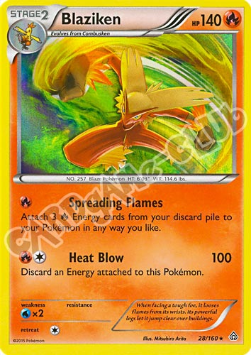028 / 164 Blaziken rara foil (EN) -NEAR MINT-