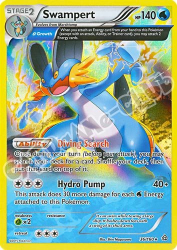036 / 164 Swampert rara foil (EN) -NEAR MINT-