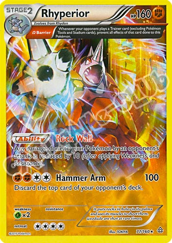 077 / 164 Rhyperior rara foil (EN) -NEAR MINT-