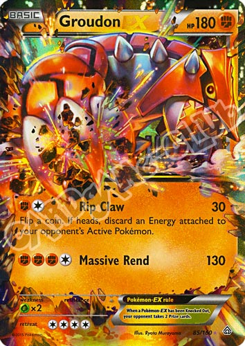 085 / 164 Groudon EX rara ex foil (EN) -NEAR MINT-