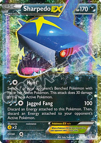 091 / 164 Sharpedo EX rara ex foil (EN) -NEAR MINT-