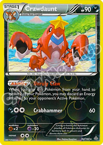 092 / 164 Crawdaunt rara foil reverse (EN) -NEAR MINT-