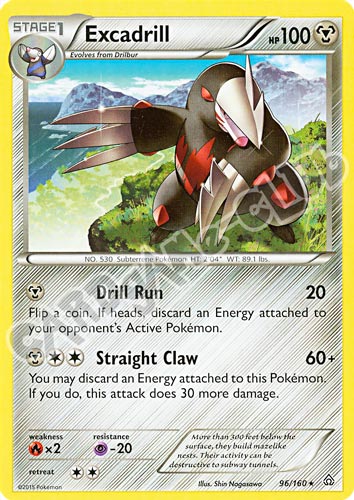 096 / 164 Excadrill rara normale (EN) -NEAR MINT-