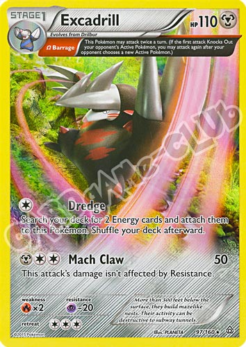 097 / 164 Excadrill rara foil reverse (EN) -NEAR MINT-