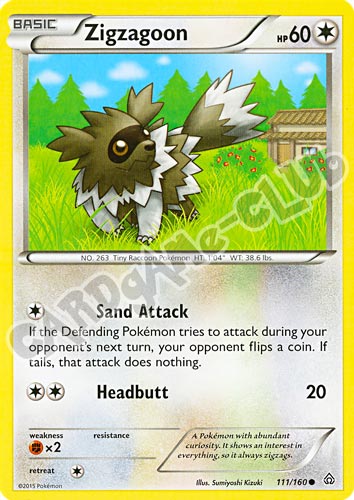111 / 164 Zigzagoon comune normale (EN) -NEAR MINT-