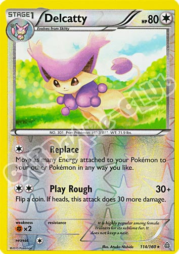 114 / 164 Delcatty rara foil reverse (EN) -NEAR MINT-