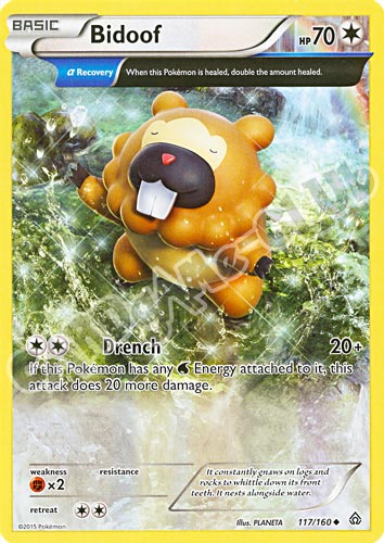 117 / 164 Bidoof non comune normale (EN) -NEAR MINT-