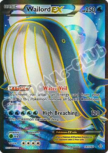 147 / 164 Wailord EX rara segreta foil (EN) -NEAR MINT-