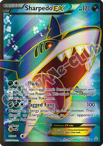 152 / 164 Sharpedo EX rara segreta foil (EN) -NEAR MINT-