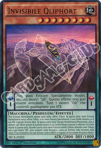 SECE-IT022 Invisibile Qliphort ultra rara 1a edizione (IT) -NEAR MINT-