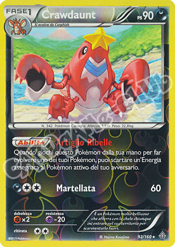 092 / 164 Crawdaunt rara foil reverse (IT) -NEAR MINT-