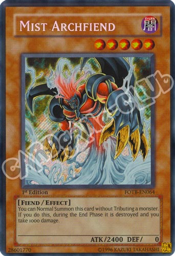 FOTB-EN064 Mist Archfiend rara segreta 1st Edition (EN) -NEAR MINT-