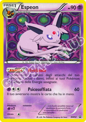 BW92 Espeon rara foil -NEAR MINT- (IT)