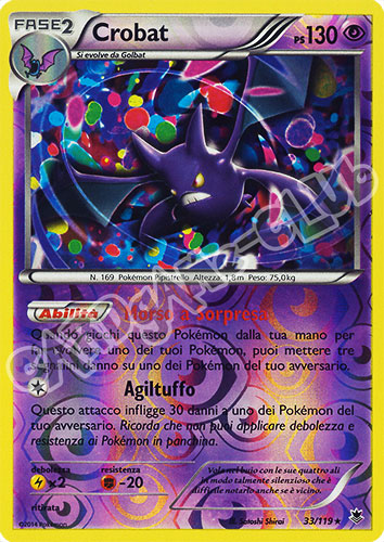 033 / 119 Crobat rara foil reverse (IT) -NEAR MINT-
