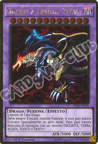 PGL2-IT078 Drago a Cinque Teste rara oro 1a edizione (IT) -GOOD-