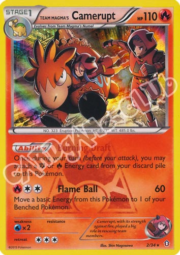 002 / 34 Camerupt rara foil (EN) -NEAR MINT-