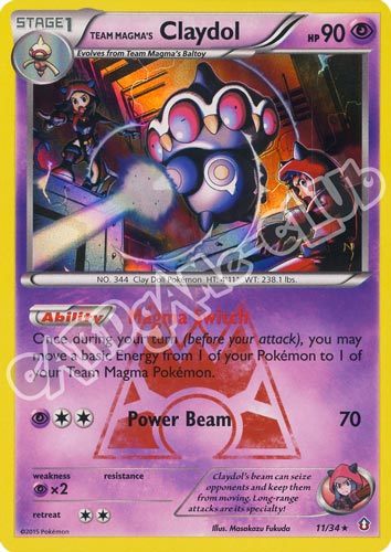 011 / 34 Claydol rara foil (EN) -NEAR MINT-