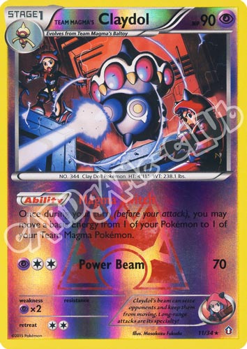 011 / 34 Claydol rara foil reverse (EN) -NEAR MINT-