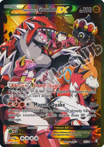 015 / 34 Groudon EX rara ex foil (EN) -NEAR MINT-