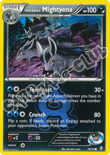 018 / 34 Mightyena comune normale (EN) -NEAR MINT-