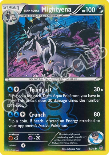 018 / 34 Mightyena comune foil reverse (EN) -NEAR MINT-