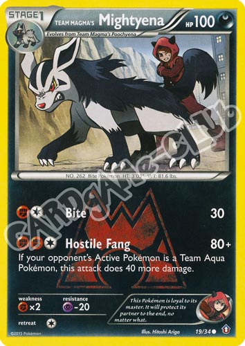 019 / 34 Mightyena comune normale (EN) -NEAR MINT-