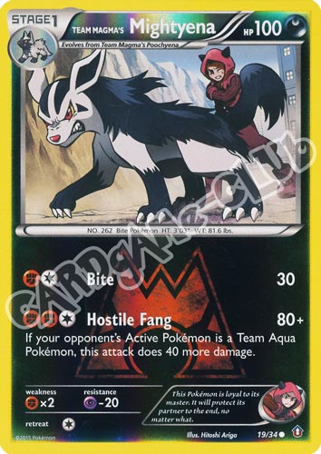 019 / 34 Mightyena comune foil reverse (EN) -NEAR MINT-