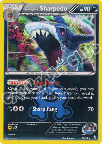 021 / 34 Sharpedo rara foil (EN) -NEAR MINT-