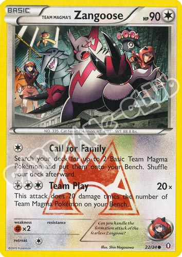 022 / 34 Zangoose comune normale (EN) -NEAR MINT-