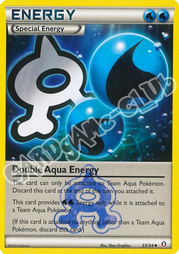 033 / 34 Double Aqua Energy non comune normale (EN) -NEAR MINT-