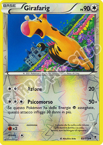 082 / 119 Girafarig non comune foil reverse (IT) -NEAR MINT-
