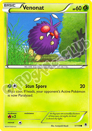 001 / 119 Venonat comune normale (EN)