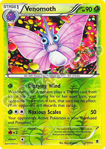 002 / 119 Venomoth rara foil reverse (EN)