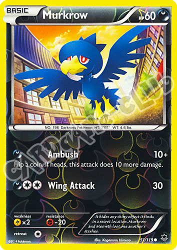051 / 119 Murkrow comune foil reverse (EN)