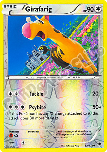 082 / 119 Girafarig non comune foil reverse (EN)
