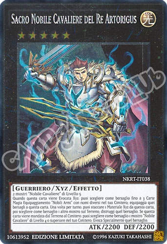 NKRT-IT038 Sacro Nobile Cavaliere del Re Artorigus rara platino Edizione Limitata (IT) -NEAR MINT-