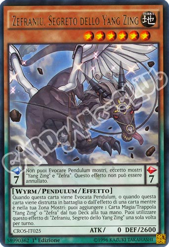 CROS-IT025 Zefraniu, Segreto dello Yang Zing rara 1a edizione (IT) -NEAR MINT-