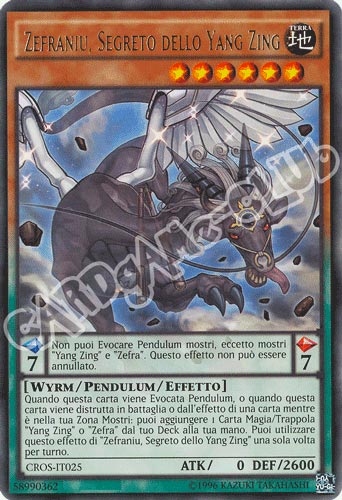 CROS-IT025 Zefraniu, Segreto dello Yang Zing rara Edizione Advance (IT) -NEAR MINT-