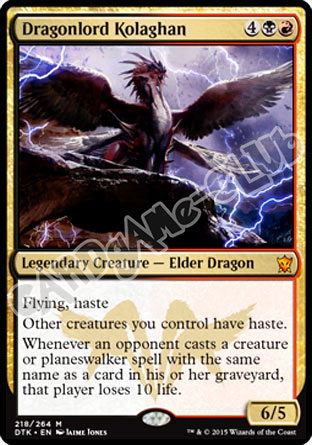 218 / 264 Dragonlord Kolaghan rara mitica (EN) -NEAR MINT-