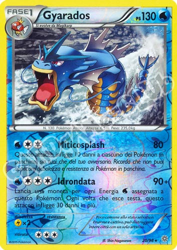 20 / 98 Gyarados rara foil reverse (IT) -NEAR MINT-
